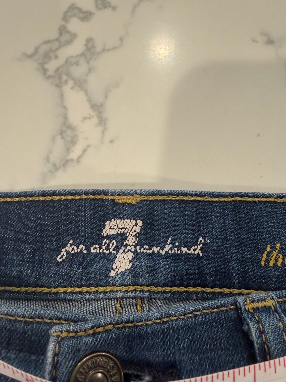 7 For All Mankind Women's Dark Blue Skinny Jeans - Picture 4 of 7